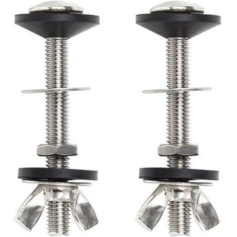 Juego de 2 tornillos de acero inoxidable para cisterna de inodoro, fijación universal para taza de inodoro, fácil instalación. Adecuado para baño.