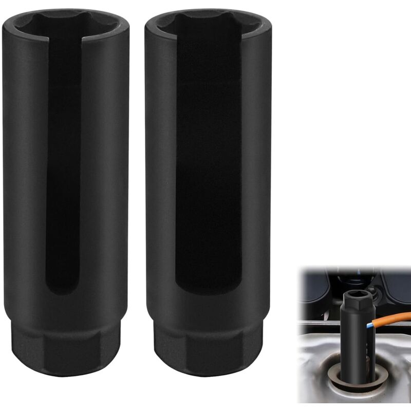 Juego de 2 vasos para sensor lambda de 22 mm, vaso universal para sensor de oxígeno, herramienta de extracción de sensor de O2 automotriz de 1/2