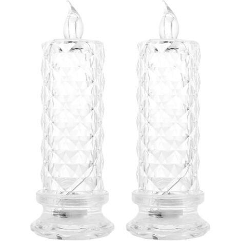Juego de 2 velas LED románticas eléctricas sin llama para decoración, perfectas para cumpleaños y bodas.