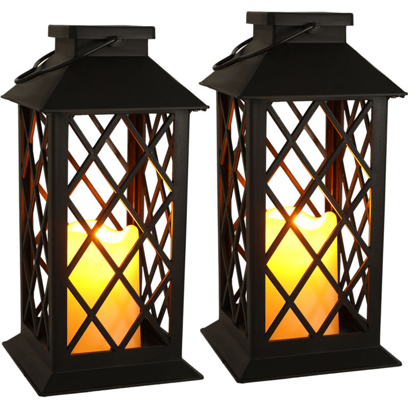 Juego de 2 velas solares LED colgantes para exterior, con sensor inteligente, para decoración de jardín.