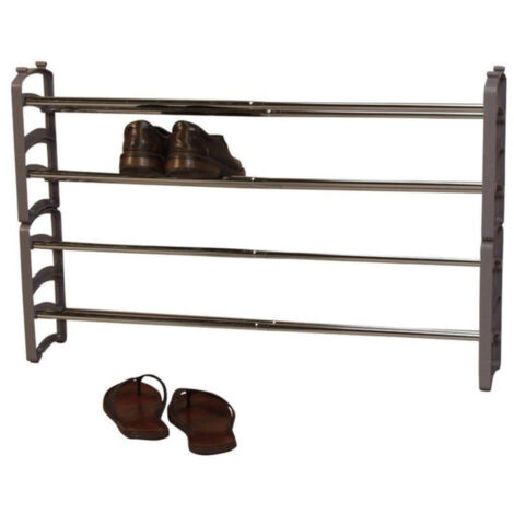 Juego de 2 zapateros extensibles de 58 a 104 cm gris MED05087