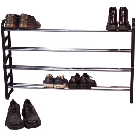 Juego de 2 zapateros extensibles de 58 a 104 cm negro MED05088