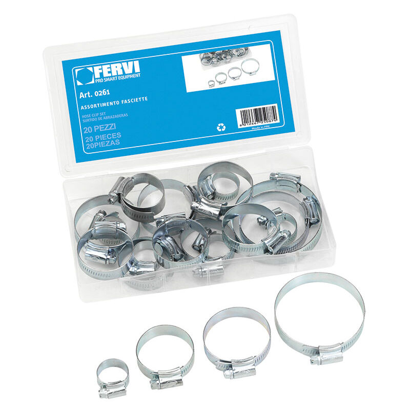 

JUEGO DE 20 ABRAZADERAS INOXIDABLE 0261 - Fervi