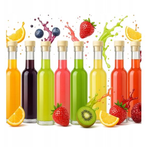 Juego de 20 botellas de vidrio Futura de 250 ml + corcho para licores, vinos y zumos.