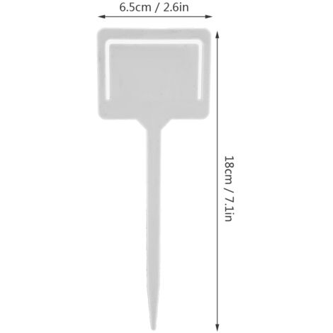 Juego de 20 etiquetas de PVC para plantas de jardín, etiquetas blancas resistentes de 18 cm para flores.