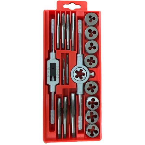 Juego de 20 piezas de machos y terrajas de acero de aleación de tungsteno, kit de herramientas de roscado 6NC32-1/2" NC13, roscas macho y hembra de alta resistencia para corte interno y externo