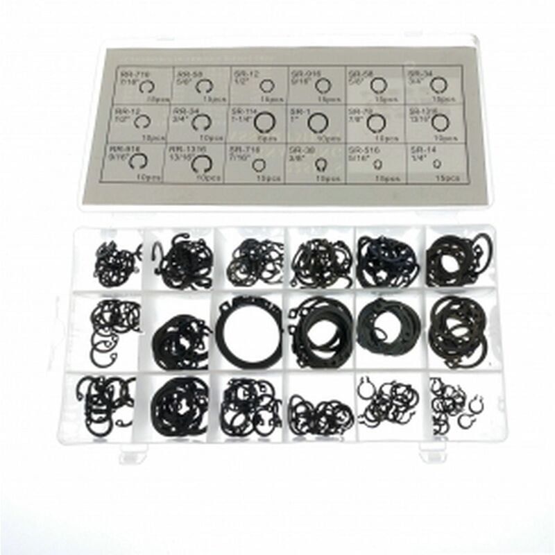 

Juego de 225 clips Seeger Circlips Pack de Arandelas o Anillos de Retención