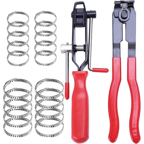 Juego de 24 abrazaderas para arrancador de juntas homocinéticas: kit de herramientas para extracción de ejes con banda de manguera y herramientas de sujeción para automóvil, 2 abrazaderas y 10 pares