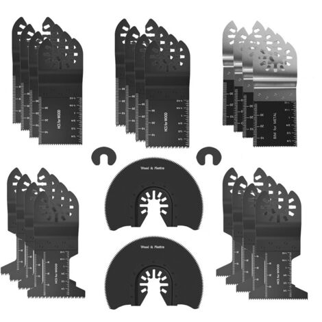Juego de 24 hojas de sierra oscilantes universales, accesorios de liberación rápida compatibles con Fein Multimaster, Bosch, Dewalt, Dremel, Ryobi, Makita y más para cortar madera y metal