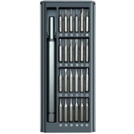 Juego de 25 destornilladores de precisión para reparación de teléfonos - Estuche magnético de aluminio - Puntas S2 resistentes a la corrosión de 60 HRC