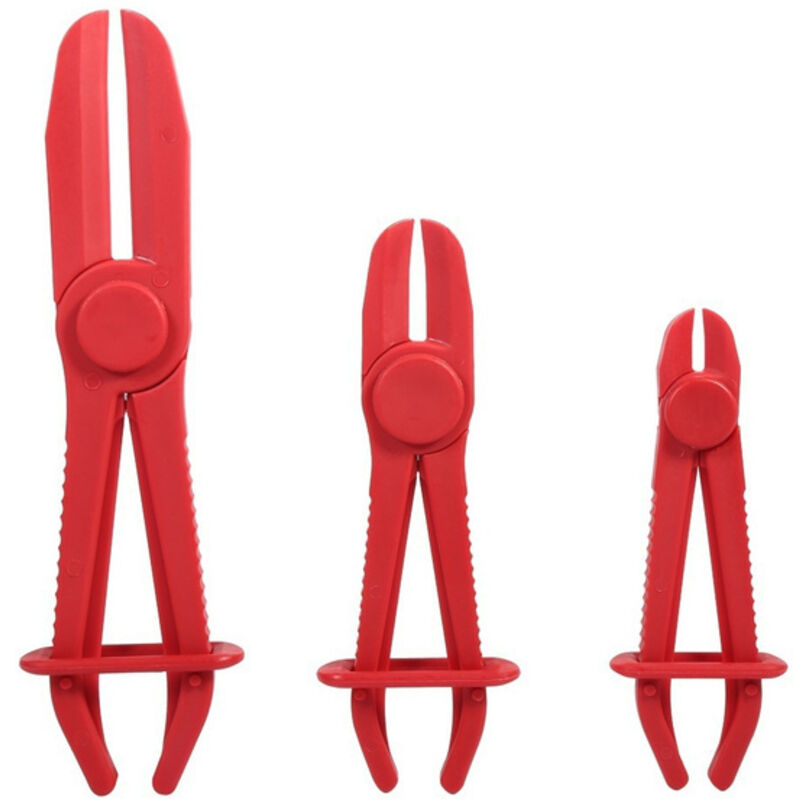 Juego de 3 abrazaderas para manguera de freno y combustible (rojo)
