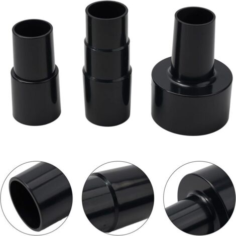 Juego de 3 adaptadores de manguera de 2.5" a 1.5" y de 1.5" a 1.25" para aspiradoras de líquidos y sólidos. Adaptador reductor para manguera de polvo.