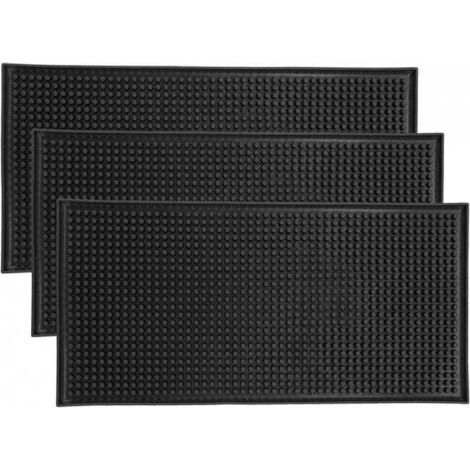 Juego de 3 alfombrillas antideslizantes de goma para servicio de bar, alfombrillas de secado para vasos, encimeras, café, whisky, cócteles, para cocina, bar, restaurante.