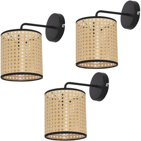 Juego de 3 apliques Southend 25 x 17 x 16 cm negro beige lux.pro 030007352