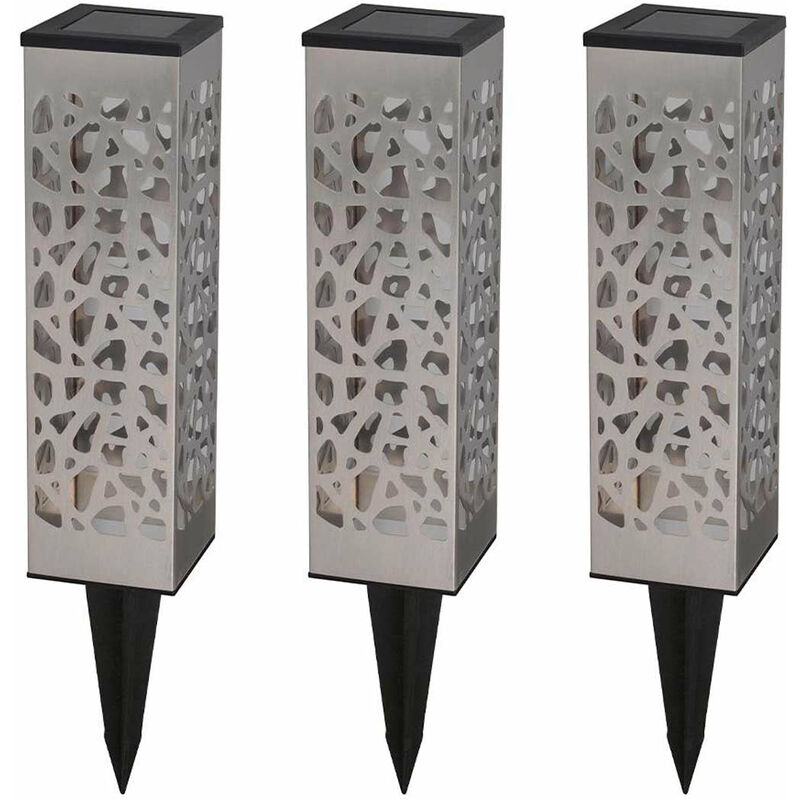 

Juego de 3 balizas solares LED de ORGANIC INOX H31cm
