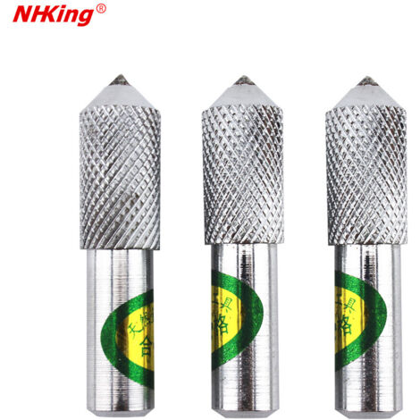 Juego de 3 bolígrafos de fresado de diamante natural de 10 mm x 50 mm, cuchillo de reparación de diamante, rueda de lijado, bolígrafo de reparación de piedra, bolígrafo de diamante, bolígrafo de limpi