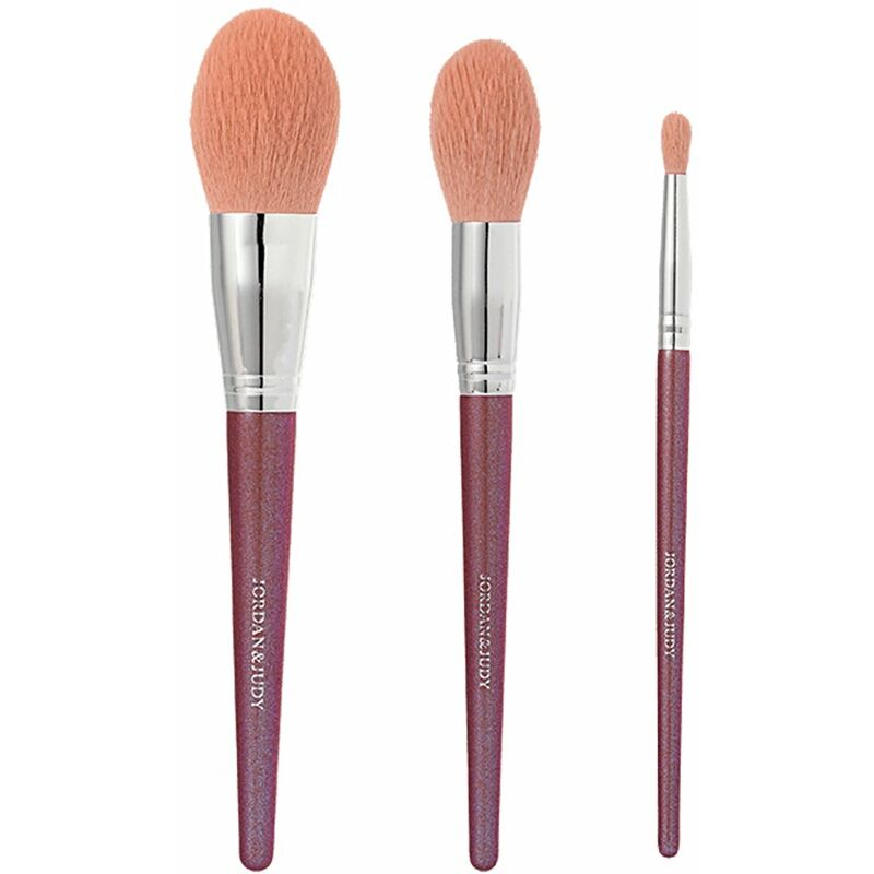 

Juego de 3 brochas de maquillaje Jordan Judy para base, rubor, sombra de ojos en polvo, juego de brochas para cosmeticos, regalo ideal para novias