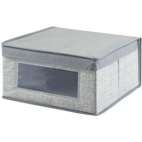 Juego de 3 cajas de almacenamiento de tela para la habitación de los niños y el dormitorio - Caja grande para guardar ropa - Gris