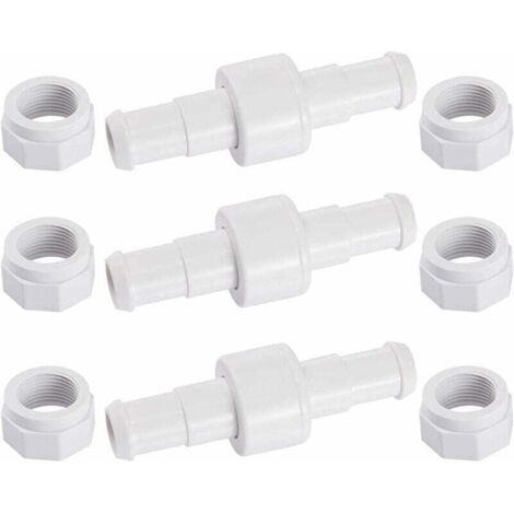 Juego de 3 conectores de manguera giratorios D20 con 6 puntas D15, compatibles con robots limpiafondos