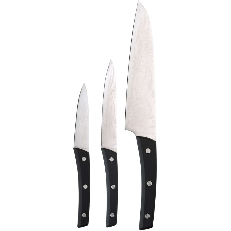 

Juego de 3 cuchillos de cocina en acero inoxidable Bergner colección Damascus