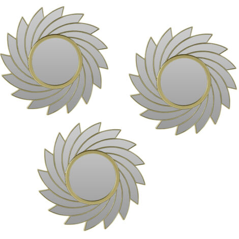 JUEGO DE 3 ESPEJOS ROWLEY, DORADOS, FORMAS ORIGINALES