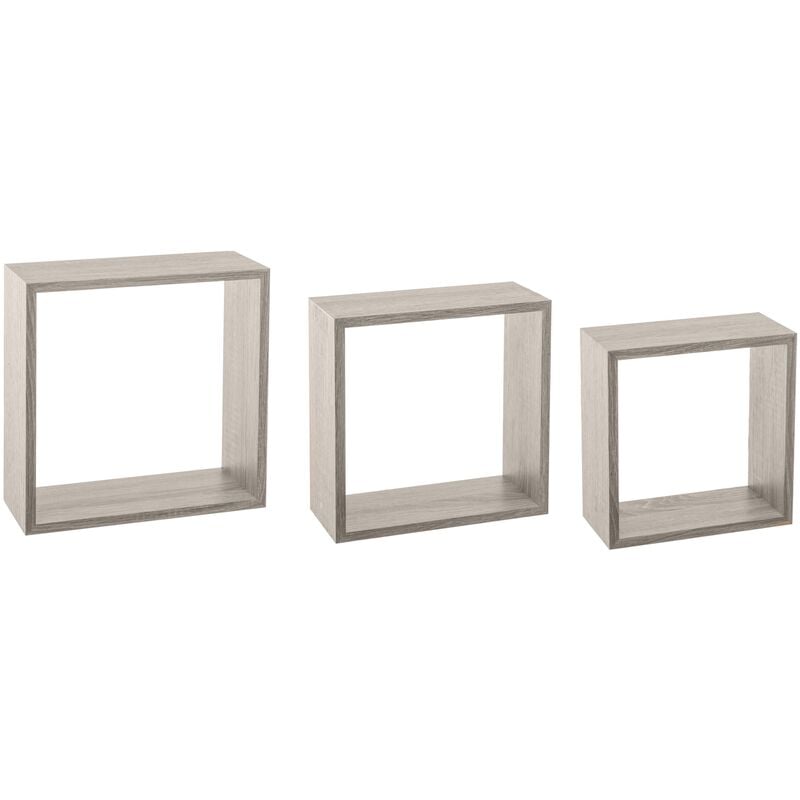 

Five - Juego de 3 estantes-cubo de pared gris roble
