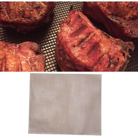 Juego de 3 esterillas de barbacoa de malla antiadherente y accesorios reutilizables para barbacoas de gas y carbón - Juego marrón (30 x 40 cm)