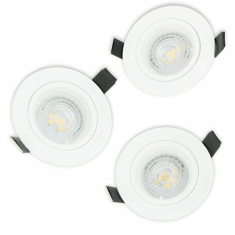 

Juego de 3 focos empotrables LED de luz 1/4 de giro completo blanco con bombilla GU10 5W | Temperatura de color: 4000K blanco neutro