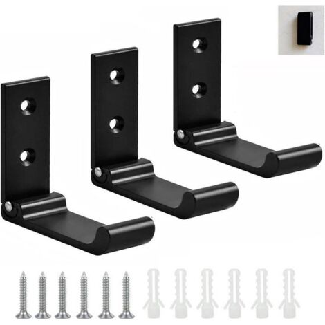 Juego de 3 ganchos de pared plegables, ganchos de aluminio flexibles de 90 grados para toallas y ropa.