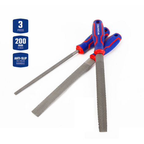 Juego de 3 limas para madera de 200mm workpro