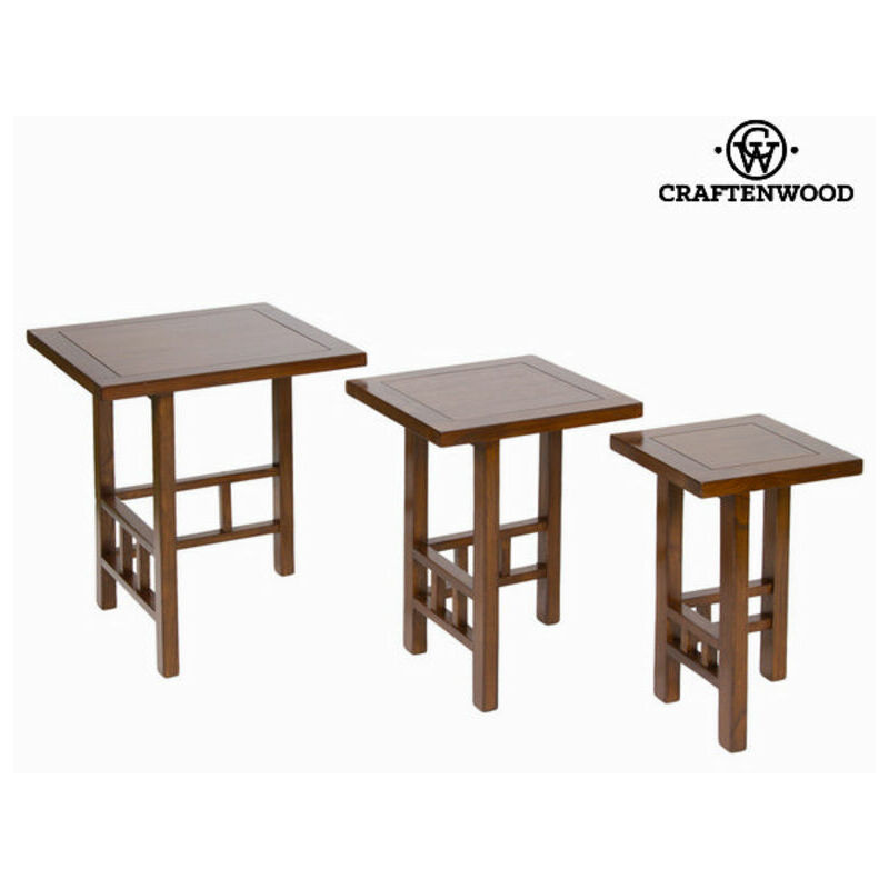 

Juego de 3 mesas - Colección Serious Line madera de mindi Marrón
