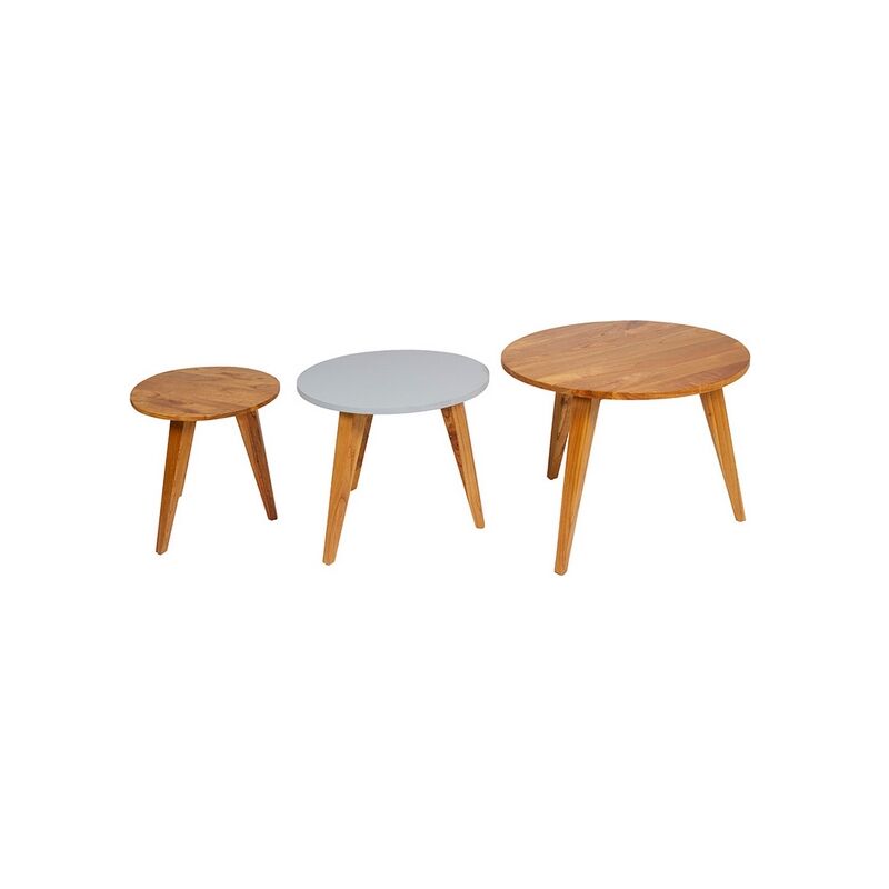 

Juego de 3 Mesitas Aarhus madera de mindi Madera MDF (60 x 60 x 49 cm)
