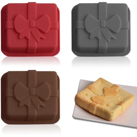 Juego de 3 moldes de silicona estilo regalo: molde flexible para pasteles, molde pequeño de silicona antiadherente, molde para pasteles, gelatina, chocolate, jabón y velas.