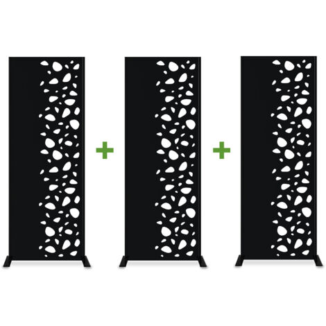 Juego de 3 paneles decorativos SUNNY Black H.160cm patrones lado derecho
