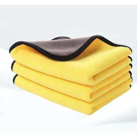 Juego de 3 paños de microfibra para coche, para limpiar, pulir y secar, de microfibra ultraabsorbente, para todo tipo de lavados, 30 x 40 cm