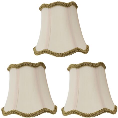 Juego de 3 pantallas de tela para lámparas con casquillo E14, estilo vintage elegante, decoración para el hogar, ideal para sala de estar o restaurante.