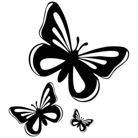 Juego de 3 pegatinas para MacBook, portátil, coche, moto, mariposa negra, niño