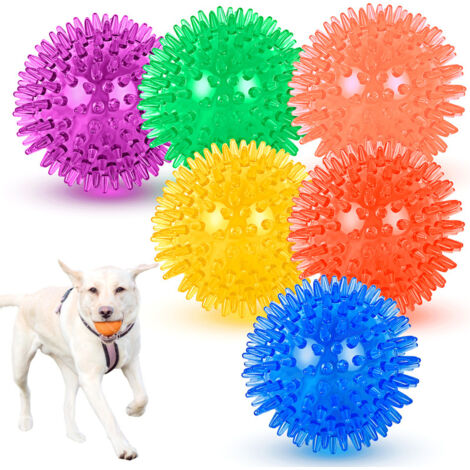 Juego de 3 pelotas chirriantes para perros, pelotas para masticar, juguetes flotantes para piscina, juguetes para cachorros para lanzar y recoger (6,5 cm)