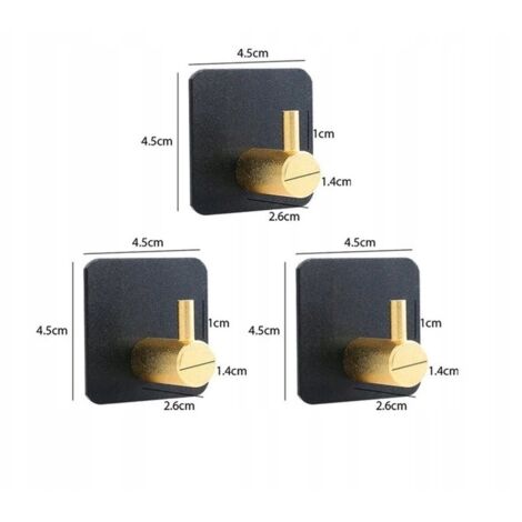 Juego de 3 perchas de baño de metal elegantes