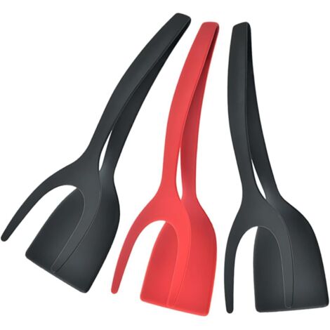 Juego de 3 pinzas de cocina multifuncionales de nailon para filetes, huevos y pescado utensilios de cocina prácticos para asar a la parrilla y de fácil almacenamiento en la cocina.