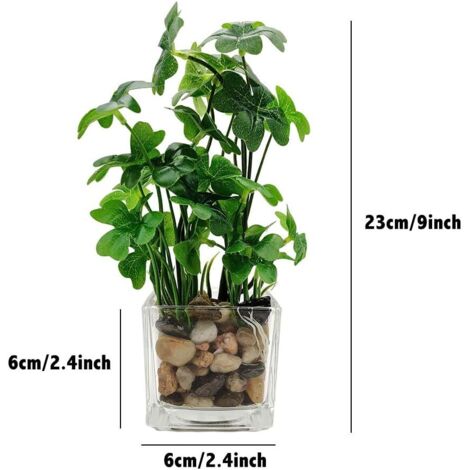 Juego de 3 plantas artificiales de imitación de vegetación para mesa con macetas de vidrio transparente, plantas de seda en jarrón de vidrio, plantas en macetas de imitación de vegetación para decorac