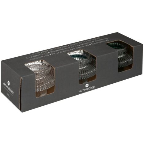 Juego de 3 portavelas de cristal - Atmosphera créateur d'intérieur