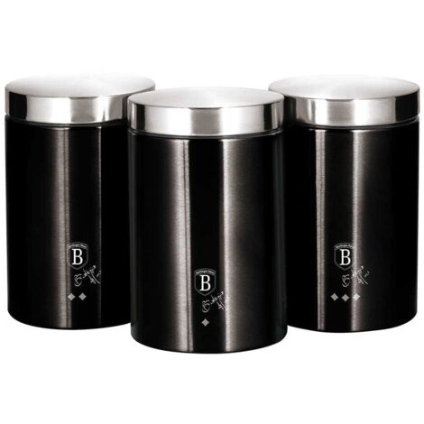 Juego de 3 recipientes de cocina BERLINGER HAUS Negro Plata BH-6296