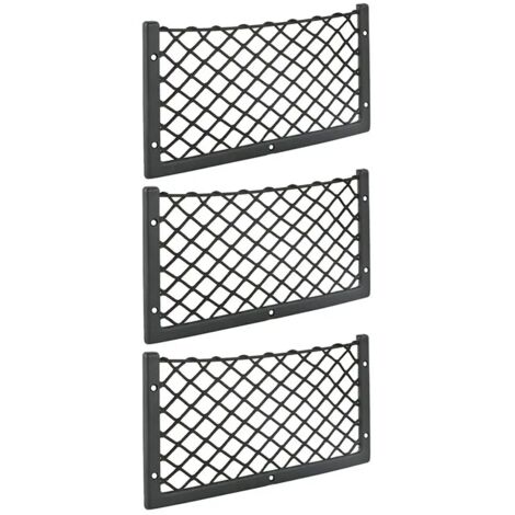 Juego de 3 redes de almacenamiento para coche (incl. tornillos) – 36 x 18 cm – Altamente elásticas – Red de almacenamiento para furgonetas, caravanas, autocaravanas, camiones, barcos