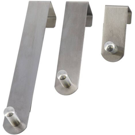Juego de 3 soportes para puertas de acero inoxidable - cromado - Tendance