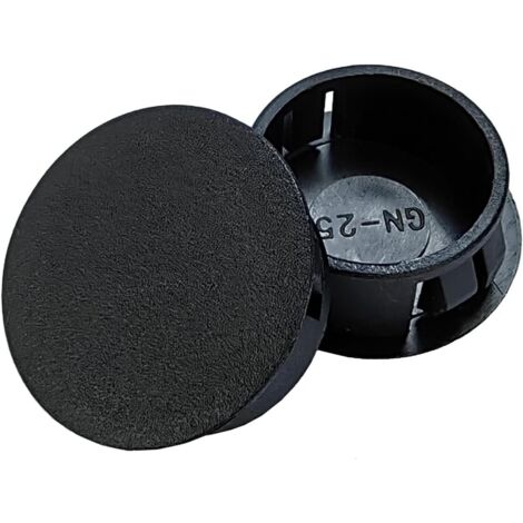 Juego de 3 tapones de plástico para pomos - 80 mm - Tapas redondas con clip para agujeros de muebles - para armarios, escritorios, mesas, sillas, roperos - Negro
