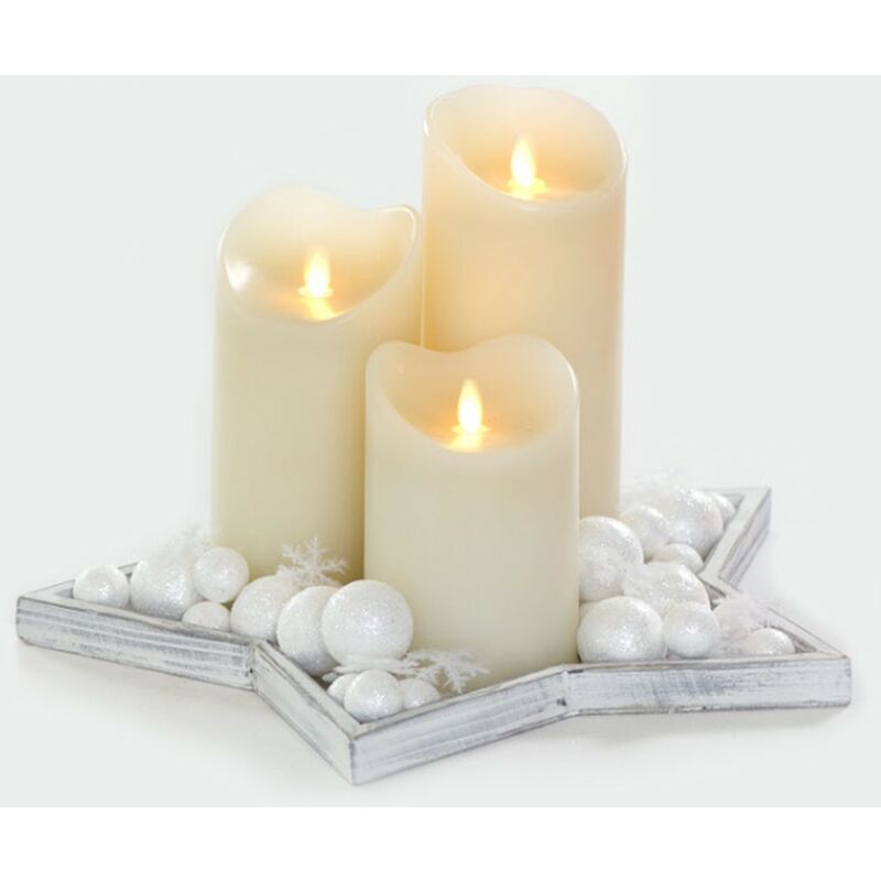 

Sysled - Juego de 3 velas de cera con brillo LED