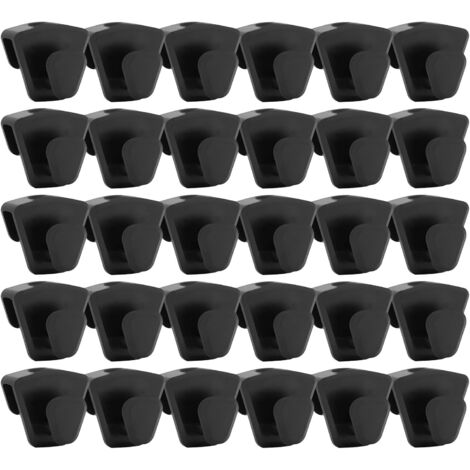 Juego de 30 ganchos para perchas, ganchos conectores que ahorran espacio, resistentes, para colgar ropa en el armario y el baño (negro)