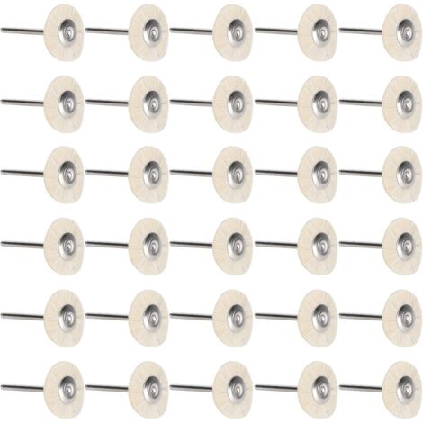 Juego de 30 mini cepillos espirales planos para decapar, tallar madera y pulir, diámetro interior 3 mm, diámetro exterior 25 mm (aspecto de crin de oveja).