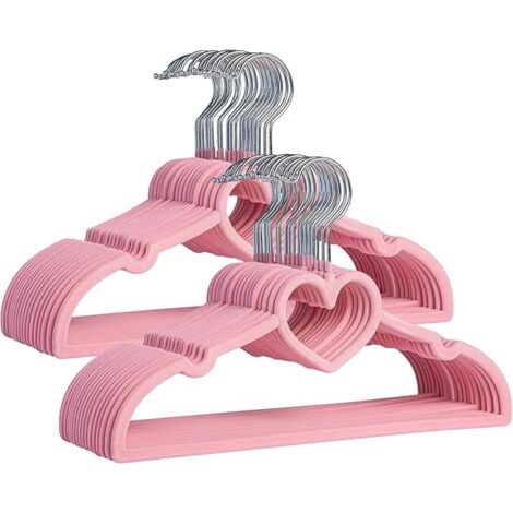Juego de 30 perchas de terciopelo para niños, antideslizantes y ultrafinas, para un almacenamiento óptimo en los armarios de la habitación infantil.